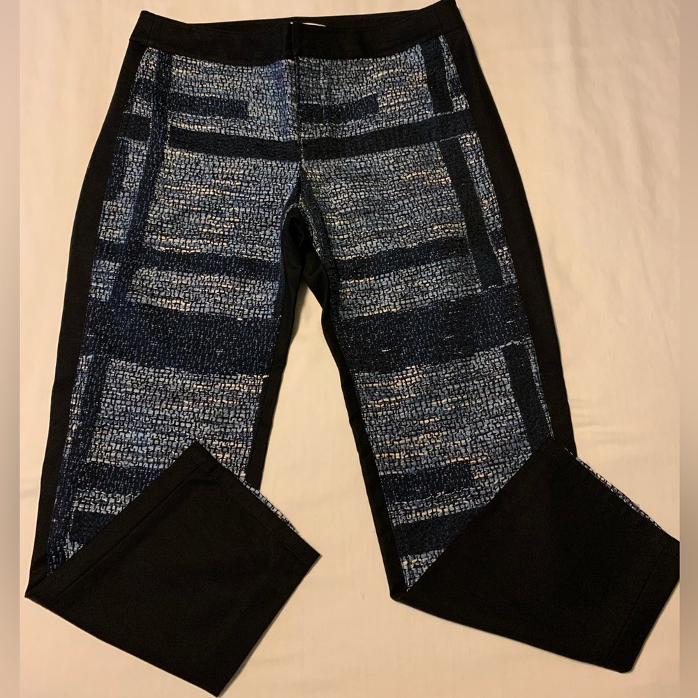 Derek Lam 10 Crosby Size 8 Blue and Black Striped Pants